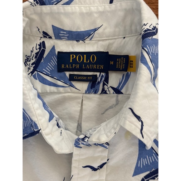Polo Ralph Lauren Classic Fit Polo Bear Oxford Saiboat Men's Shirt- Size M - Picture 5 of 7
